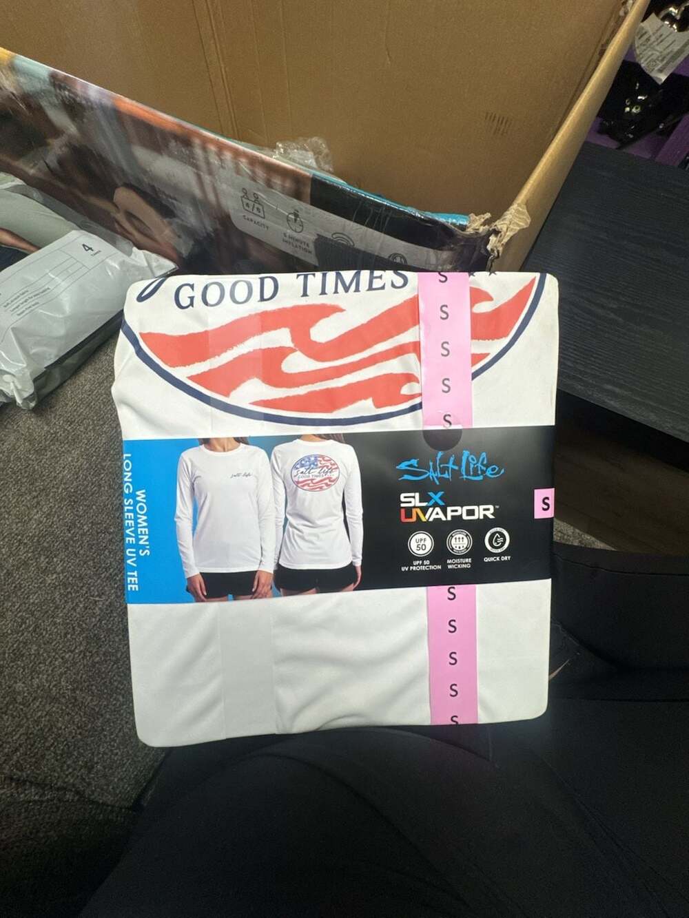 Salt Life Good Times Long Sleeve UV Tee Size S White